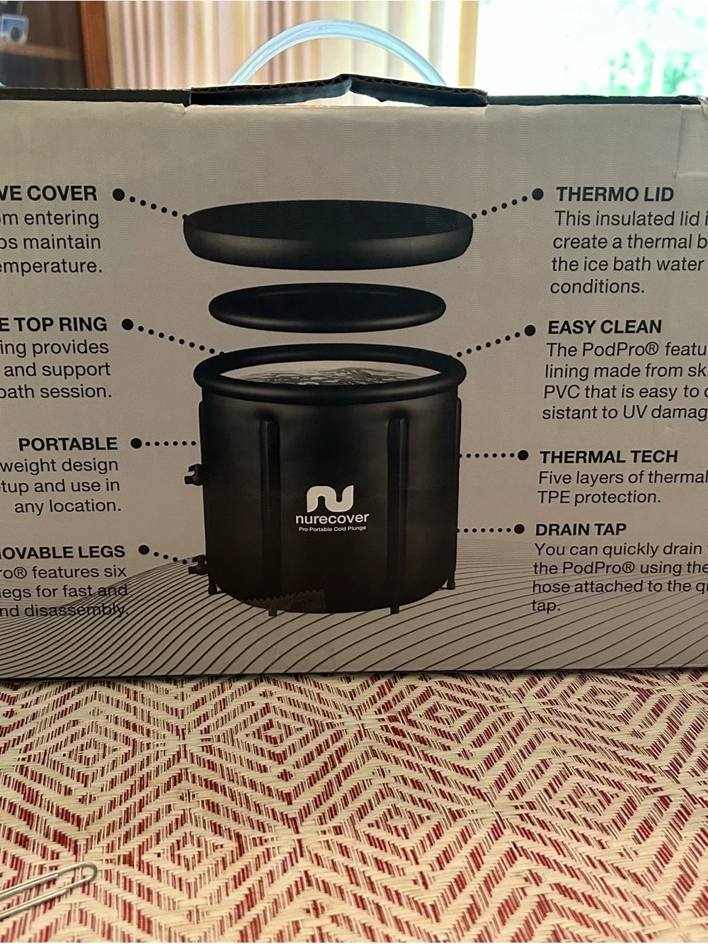 Nurecover Portable Ice Bath Tub - Black